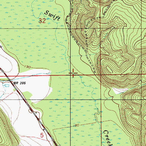 Topographic Map of Pine Creek, AL