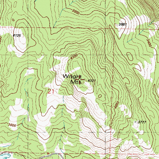Topographic Map of Wright Mountain, WA
