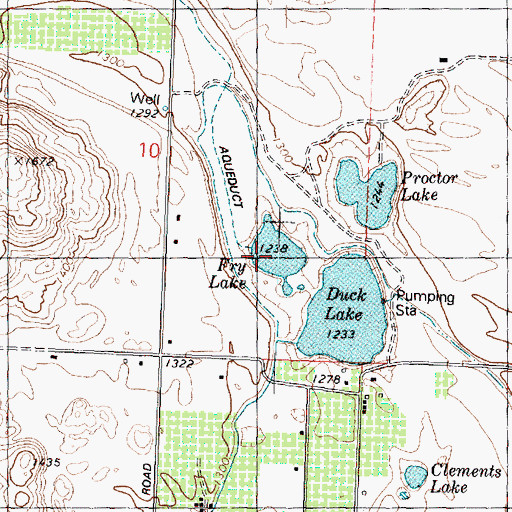 Topographic Map of Fry Lake, WA