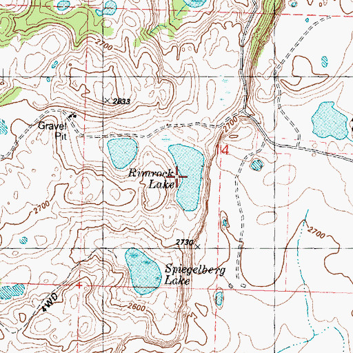 Topographic Map of Rimrock Lake, WA