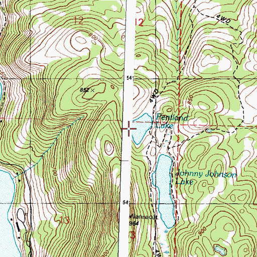 Topographic Map of Pentland Lake, WA