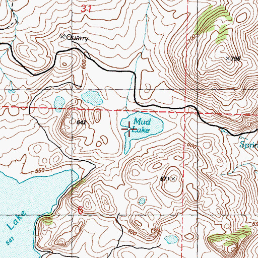 Topographic Map of Mud Lake, WA
