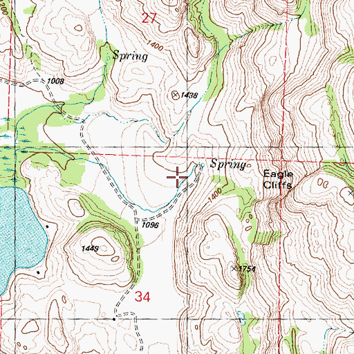 Topographic Map of Eagle Cliffs, WA