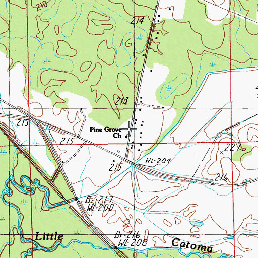 Topographic Map of Piney Grove Church Number 2, AL