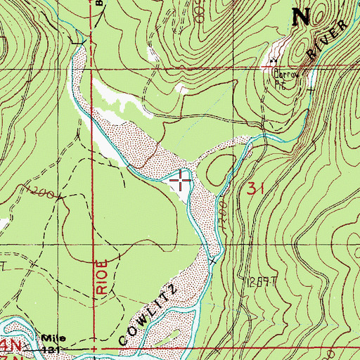 Topographic Map of Big Bottom, WA