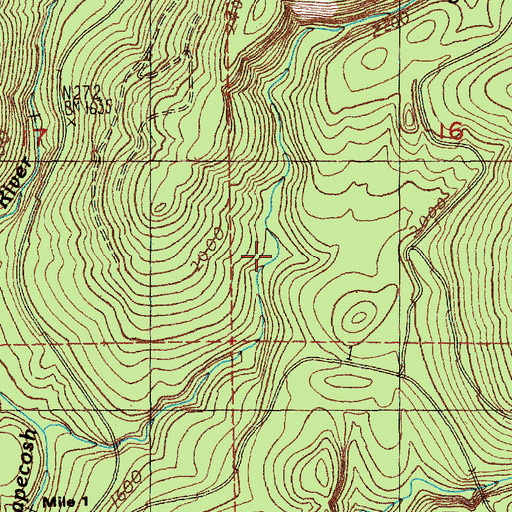 Topographic Map of Dinky Creek, WA