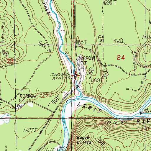 Topographic Map of Pine Creek Boulder, WA