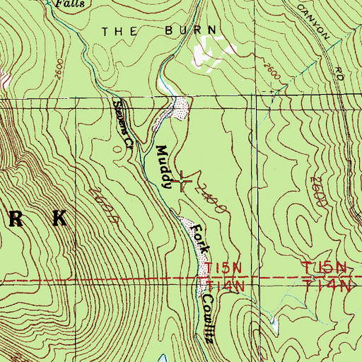 Topographic Map of The Burn, WA