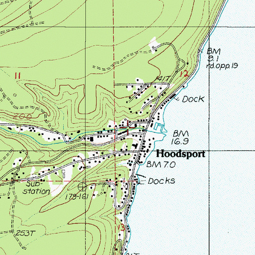 Topographic Map of Hood Canal Ranger Station, WA