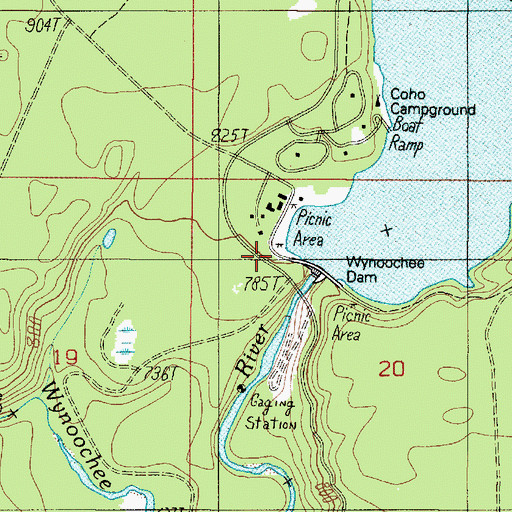 Topographic Map of Wynoochee Dam Visitor Center, WA