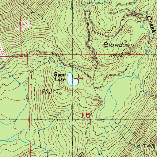 Topographic Map of Ryan Lake Picnic Area and Viewpoint, WA