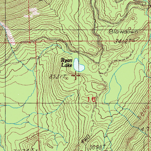 Topographic Map of Ryan Lake Interpretive Site, WA