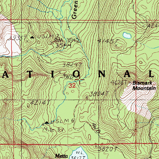 Topographic Map of Norway Pass Trailhead, WA