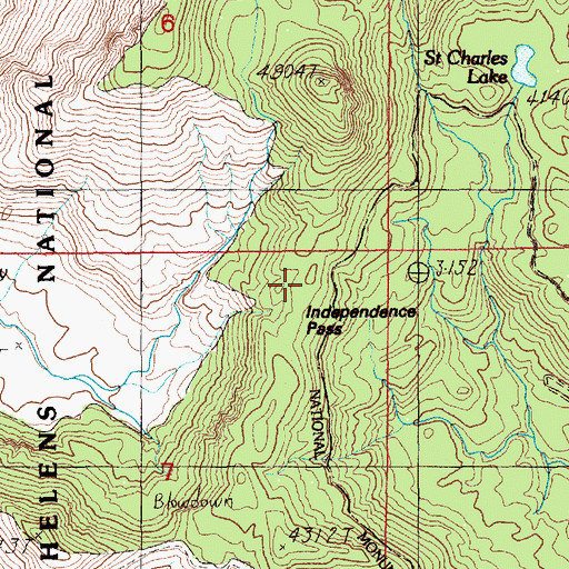 Topographic Map of Independence Pass Viewpoint, WA
