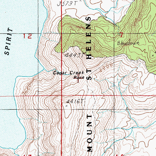 Topographic Map of Cedar Creek Viewpoint, WA