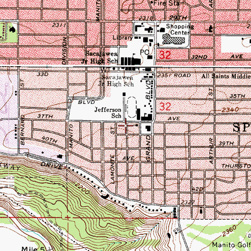 Topographic Map of Spokane County, WA