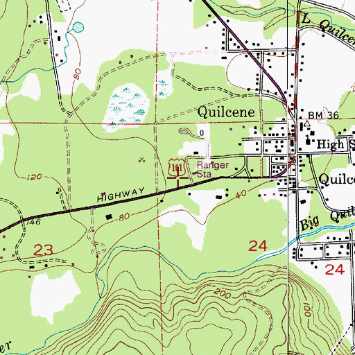 Topographic Map of Hood Canal Ranger District - Quilcene Office, WA