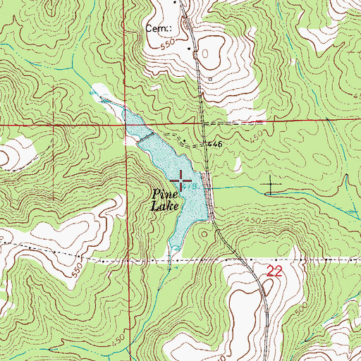 Topographic Map of Pine Lake, AL
