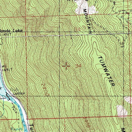 Topographic Map of Tumwater Botanical Area, WA