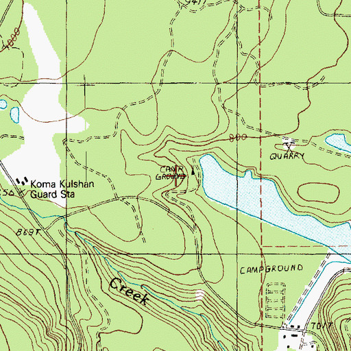 Topographic Map of Depression Lake Campground, WA