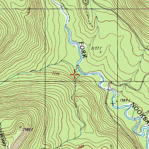 Topographic Map of Hearty Creek, WA