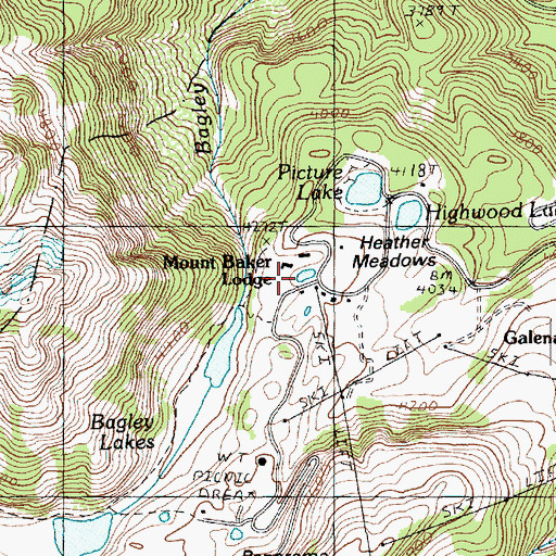 Topographic Map of Sunrise Lake, WA