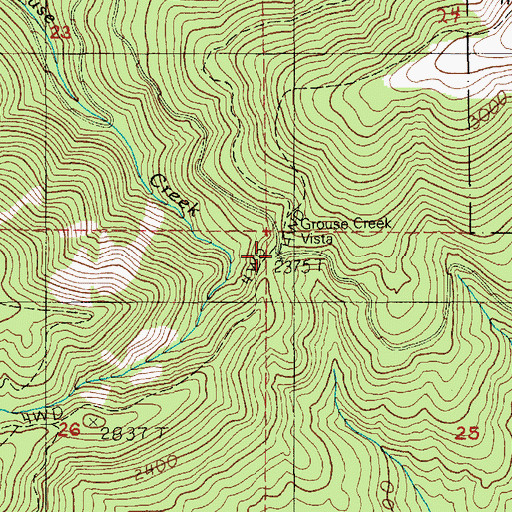 Topographic Map of Grouse Creek Vista, WA