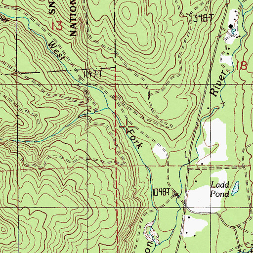 Topographic Map of Ladd Camp, WA
