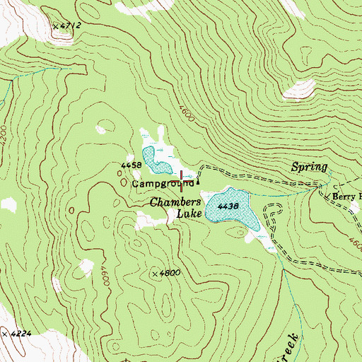Topographic Map of Chambers Lake Campground, WA