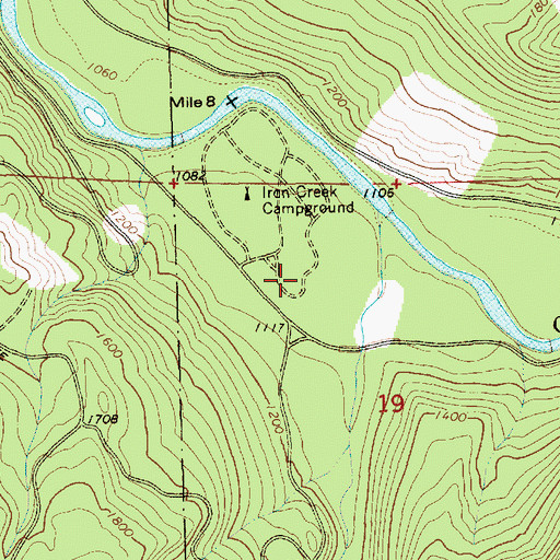 Topographic Map of Iron Creek Information Center, WA