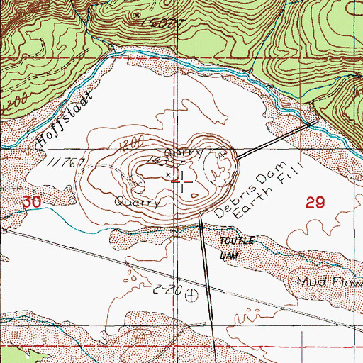 Topographic Map of Debris Dam Viewpoint, WA