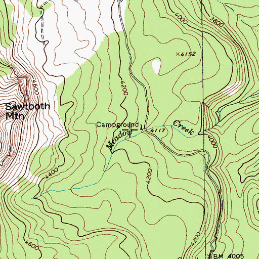 Topographic Map of Meadow Creek Indian Camp, WA
