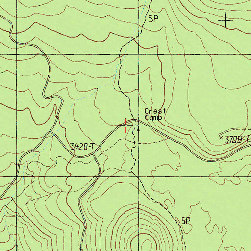 Topographic Map of Crest Camp, WA