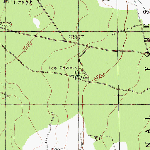 Topographic Map of Ice Cave Campground, WA