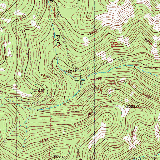 Topographic Map of North Fork Coxit Creek, WA