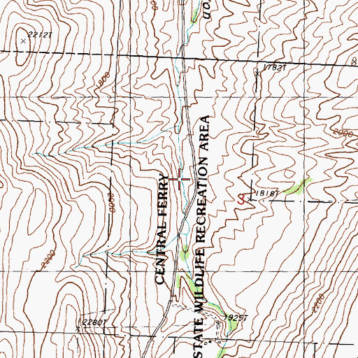 Topographic Map of Central Ferry State Wildlife Recreation Area, WA