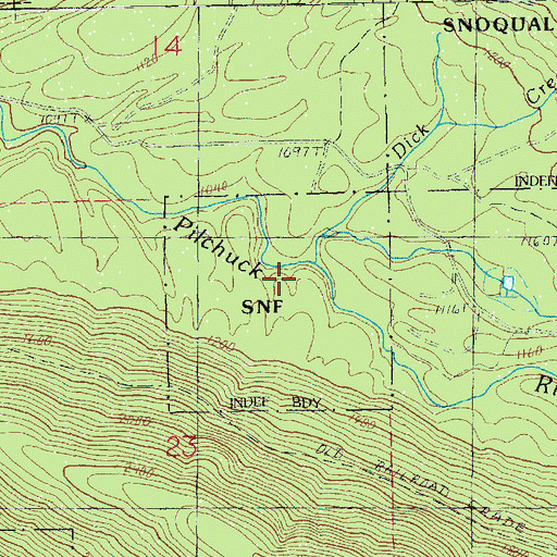 Topographic Map of Dick Creek, WA