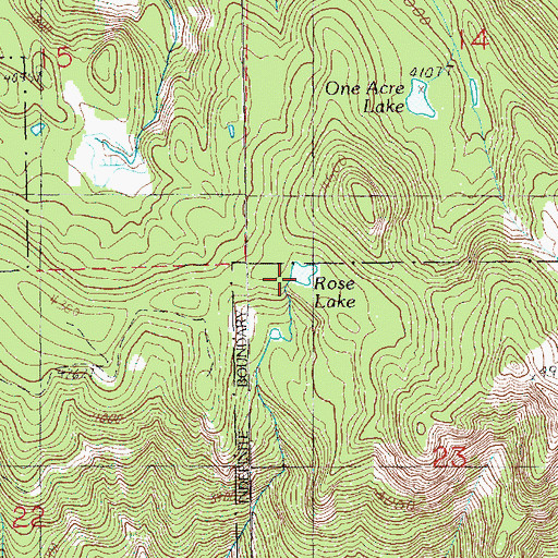 Topographic Map of Rose Lake, WA