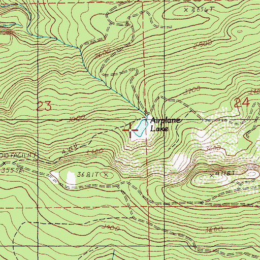 Topographic Map of Airplane Lake, WA