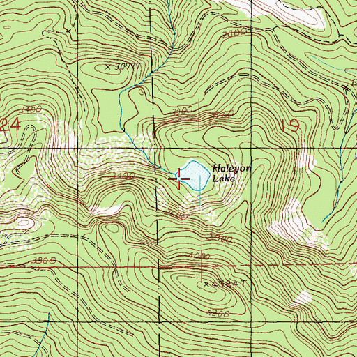 Topographic Map of Haleyon Lake, WA