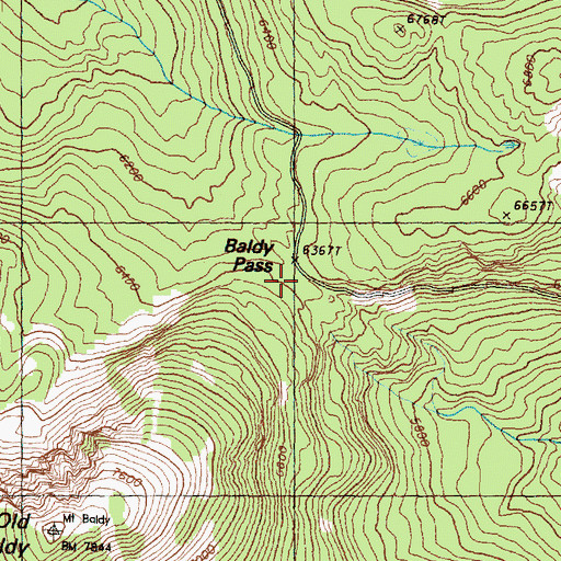 Topographic Map of Baldy Pass, WA