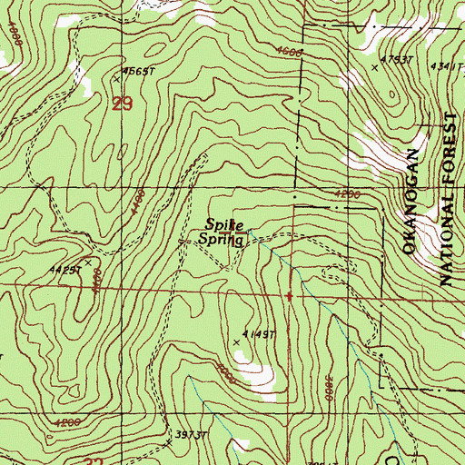 Topographic Map of Spike Spring, WA