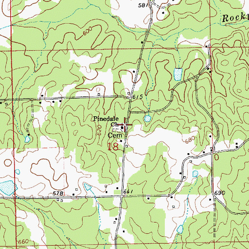 Topographic Map of Pinedale Assembly of God Church, AL