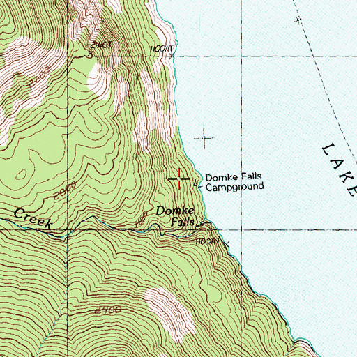 Topographic Map of Domke Falls Campground, WA