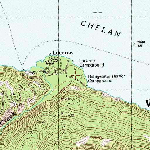 Topographic Map of Refrigerator Campground, WA