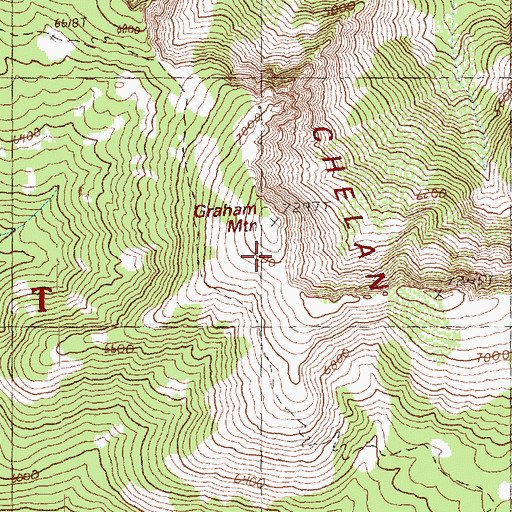 Topographic Map of Graham Mountain, WA