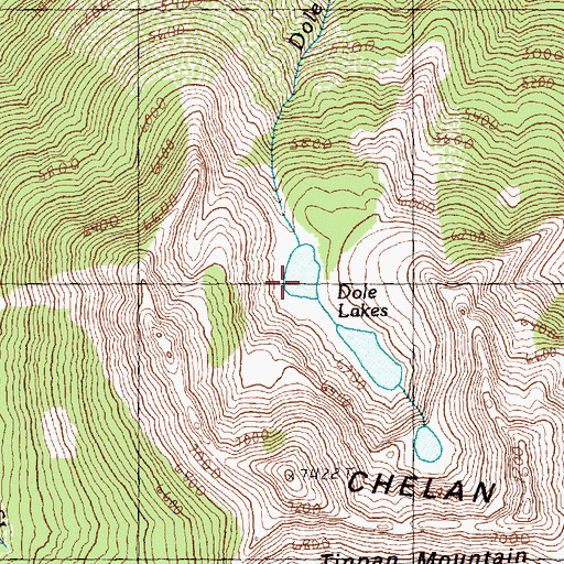 Topographic Map of Dole Lakes, WA