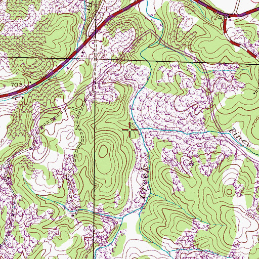Topographic Map of Piney Creek, AL