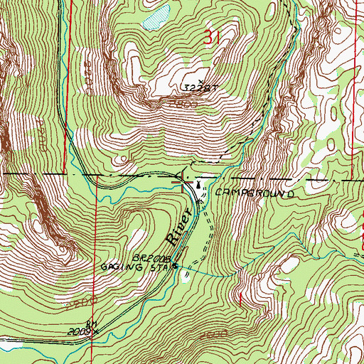 Topographic Map of Thirteenmile Campground, WA