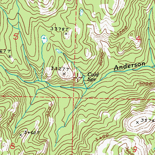 Topographic Map of Cold Spring, WA